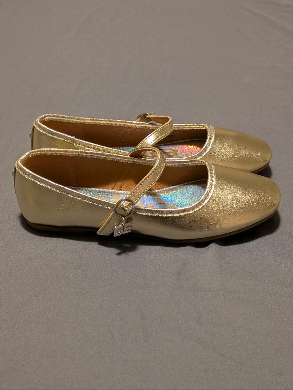 bebe Girls' Metallic Gold Mary Jane Shoes
